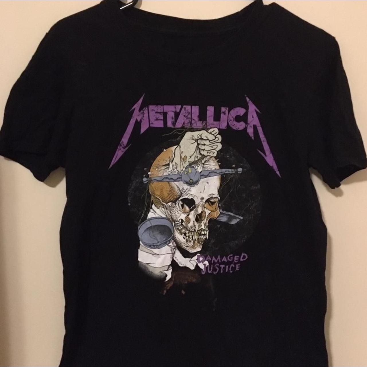 OFFICIAL METALLICA “DAMAGED JUSTICE” T-SHIRT SIZE... - Depop