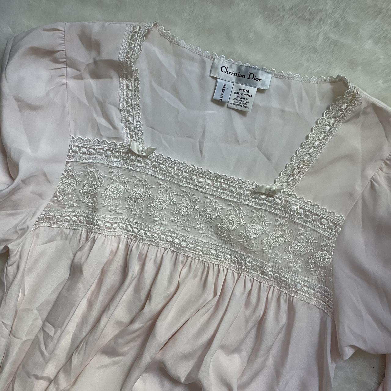 Christian Dior nightgown. Vintage 80s pale baby pink... - Depop