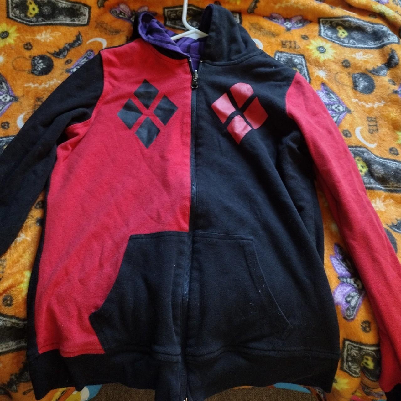 Reversible Hot Topic Harley Quinn And Joker Hoodie Depop 