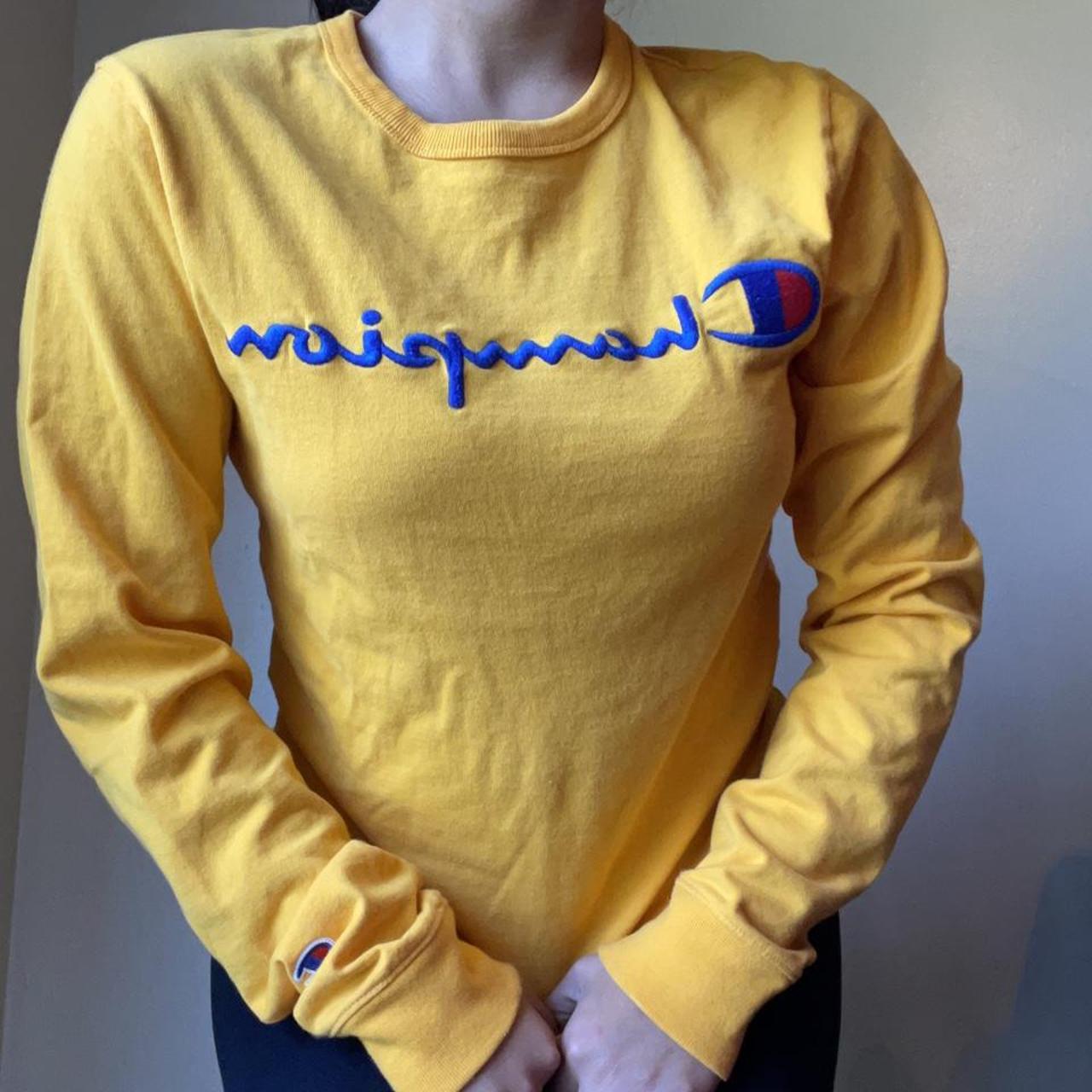 Yellow champion best sale long sleeve shirt