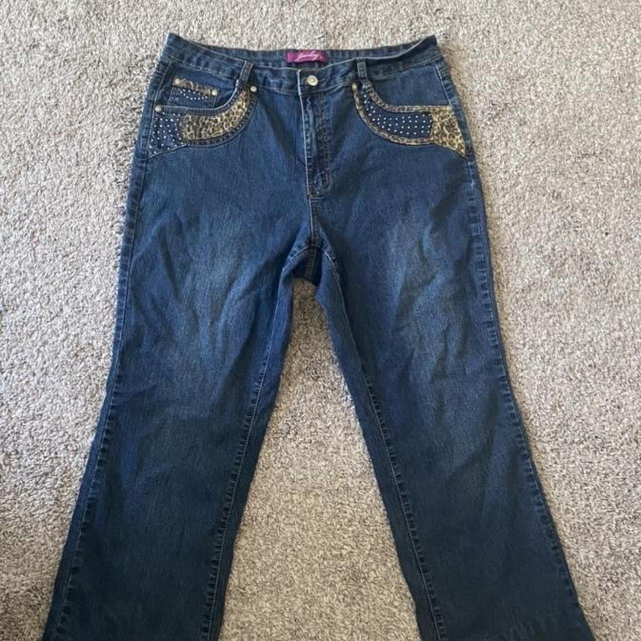 Women's Navy and Brown Jeans