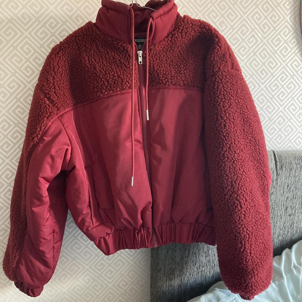 Red teddy jacket size 4 but would fit 6/8 as it’s... - Depop