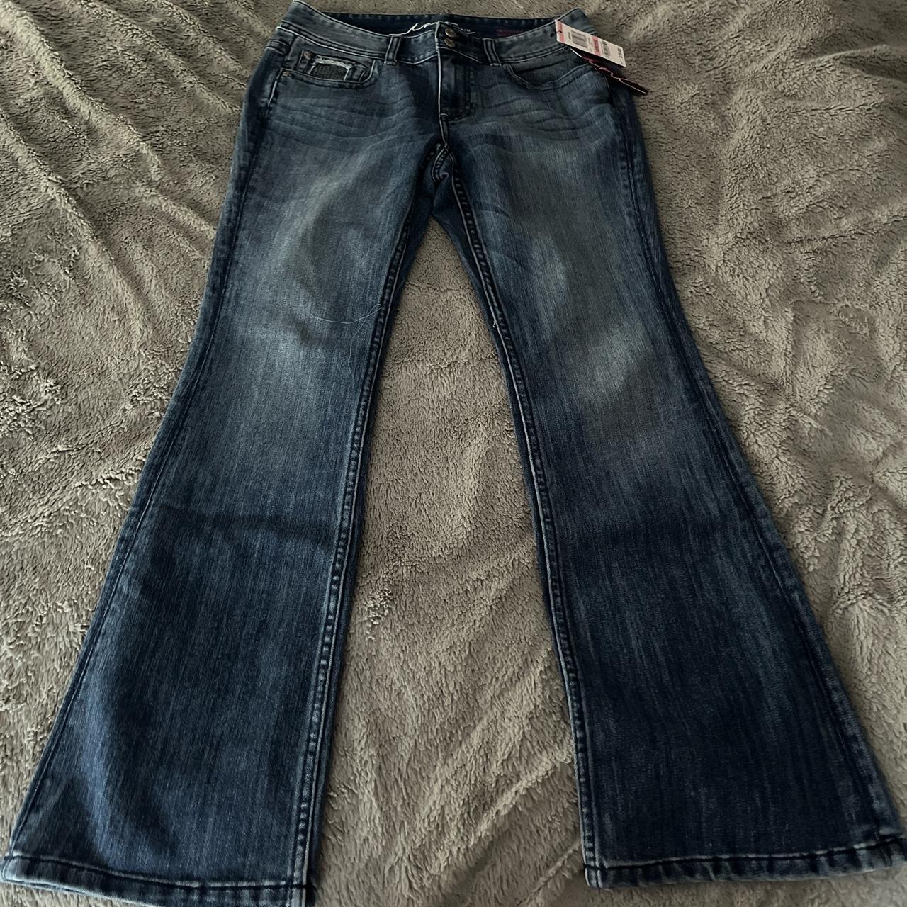 y2k bootleg jeans with studs on the back - new with... - Depop