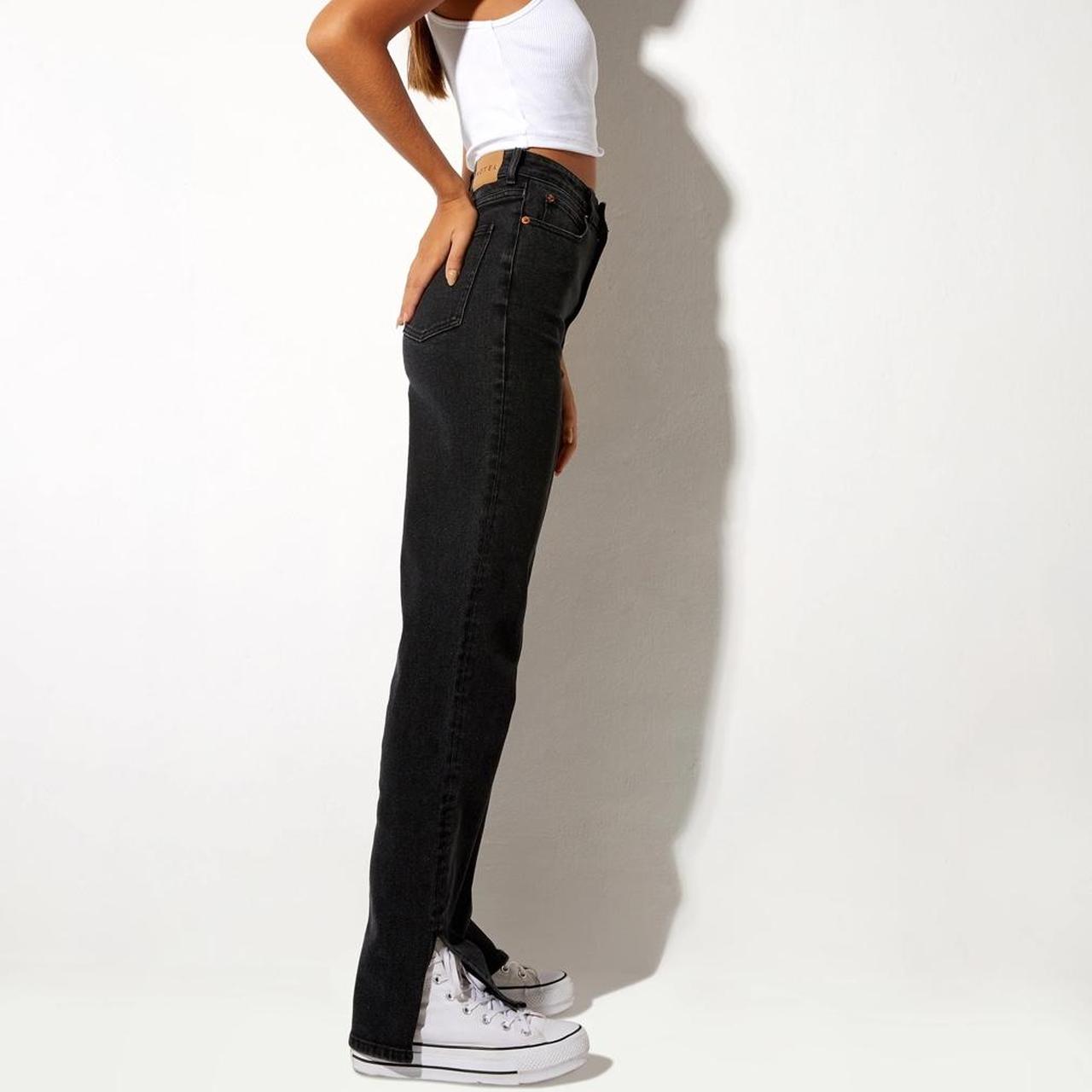 Motel Rocks Straight Leg Jeans in Black Wash, size Depop