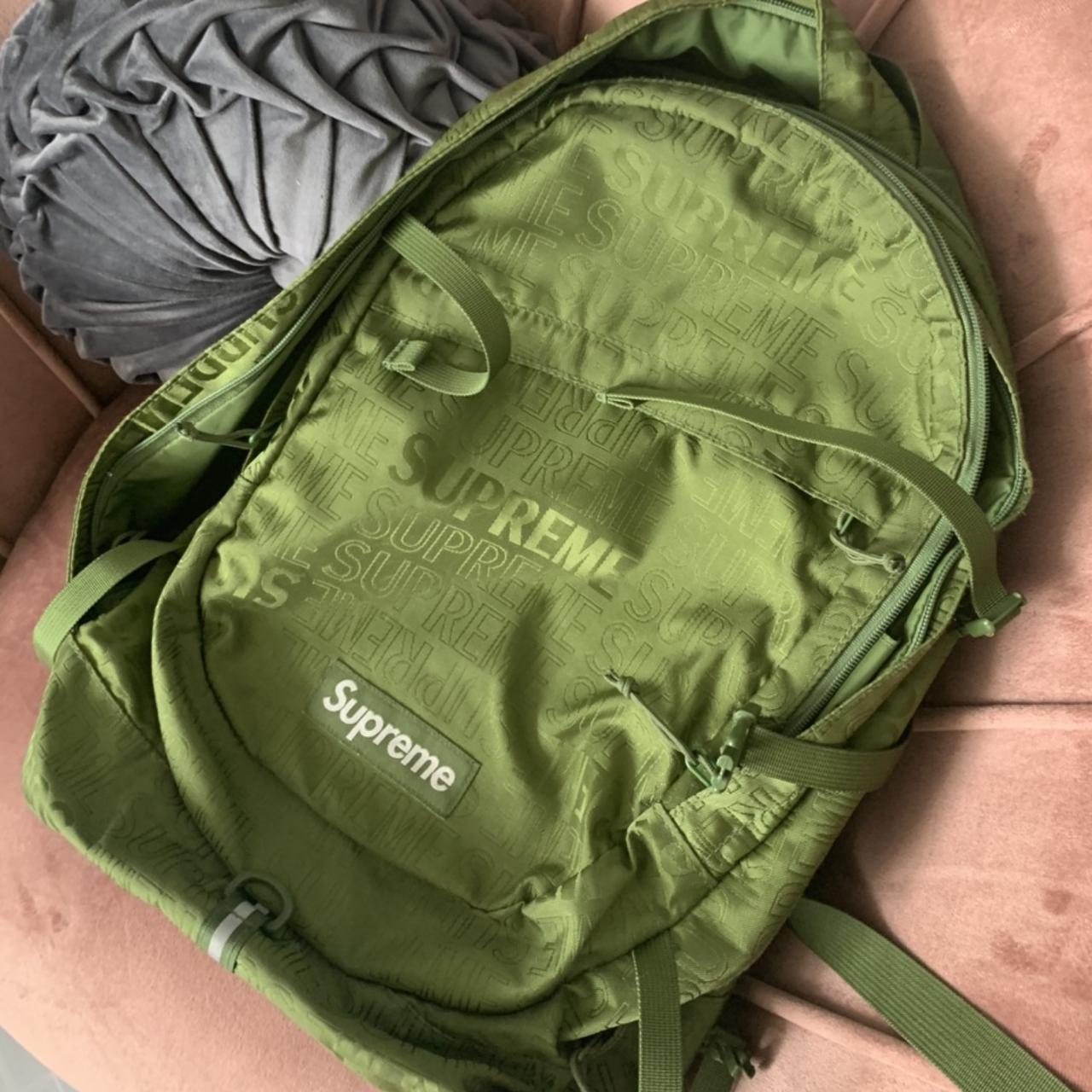 supreme green backpack