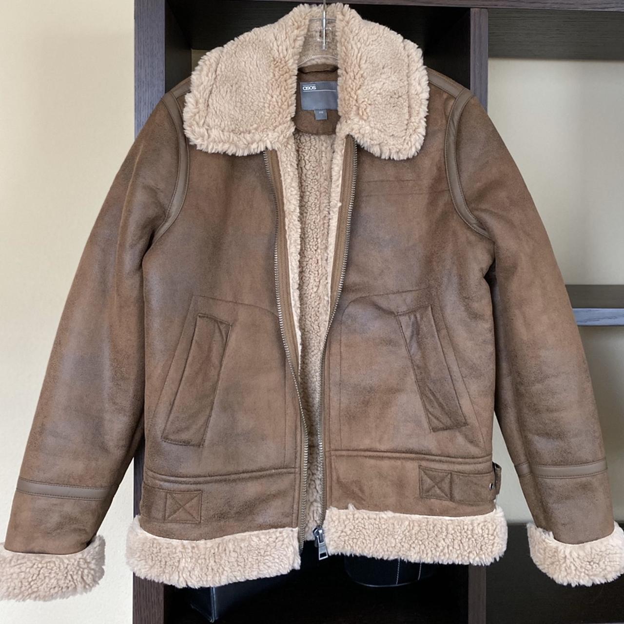 Asos Design Shearling Jacket Asos Faux Leather Jacket Asos Design