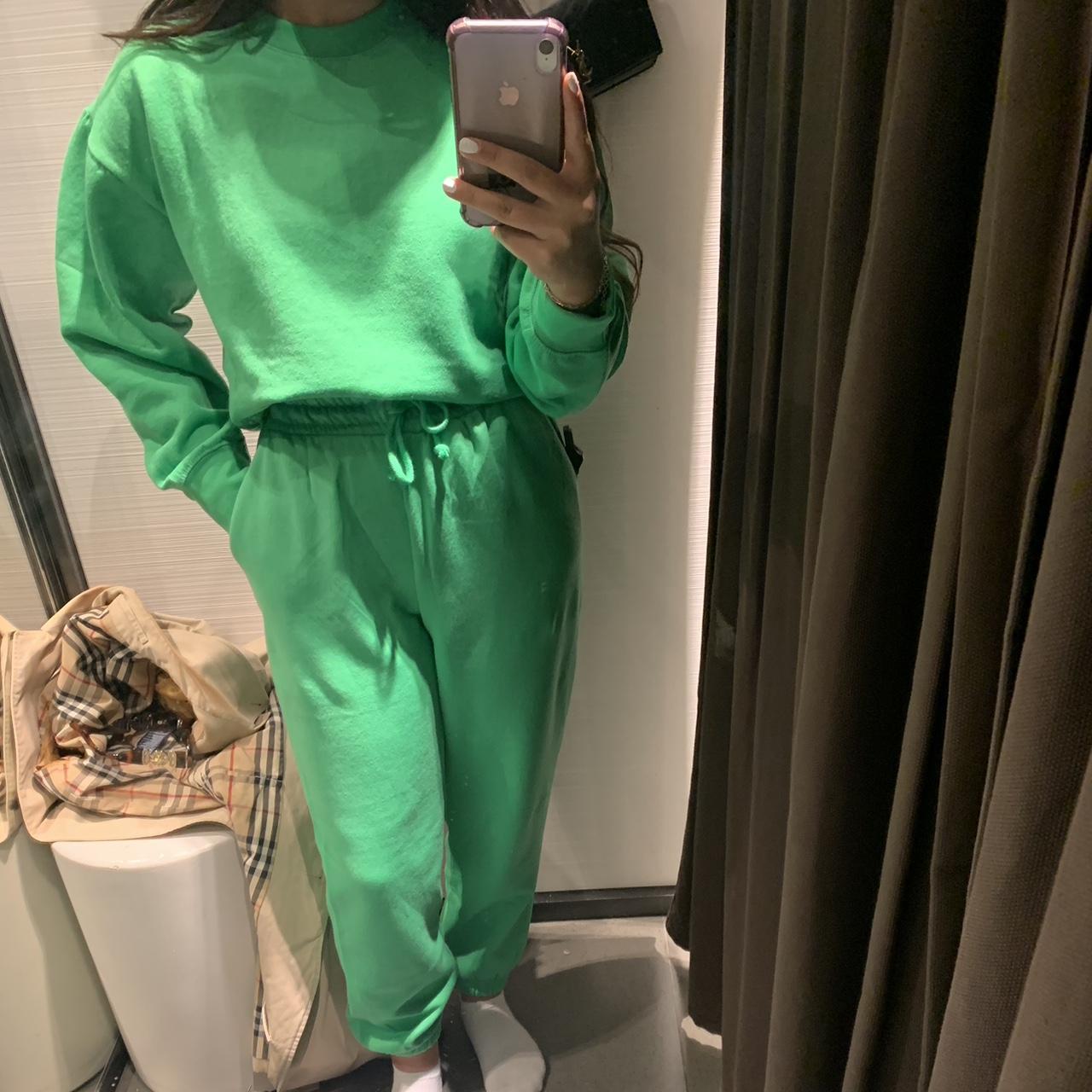 Zara green lounge set Joggers and sweatshirt Would... Depop