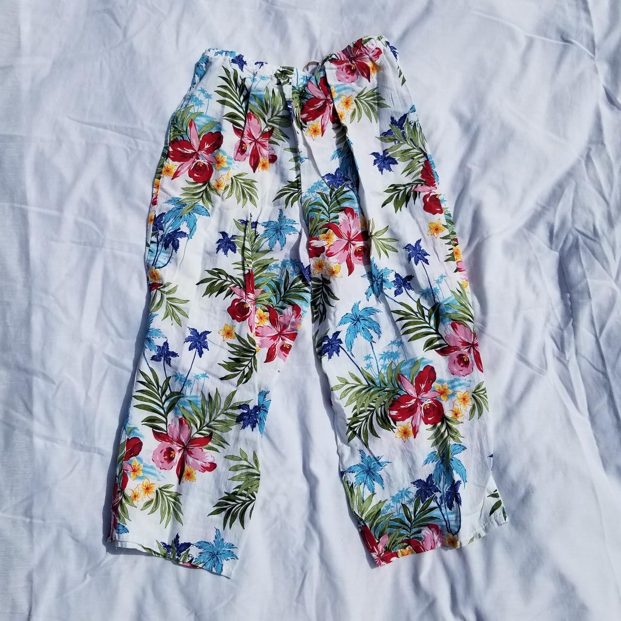 Y2k Colorful floral bottoms / floral print bottoms /... - Depop