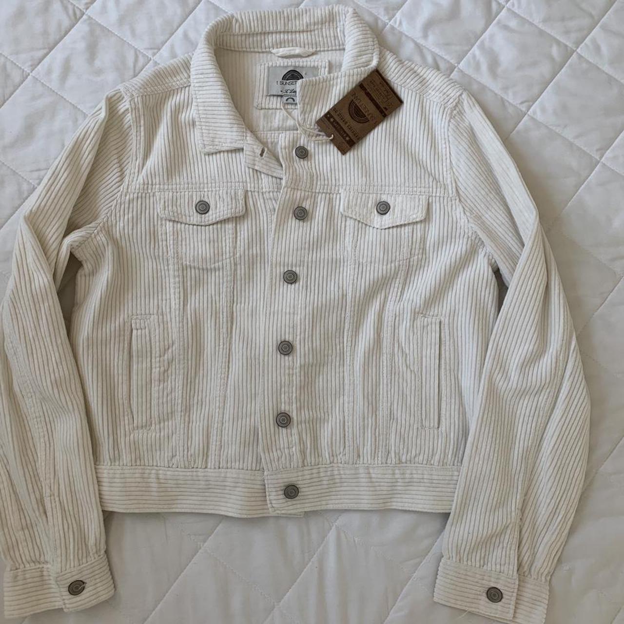 white corduroy jacket brand new with tags!! bought... - Depop