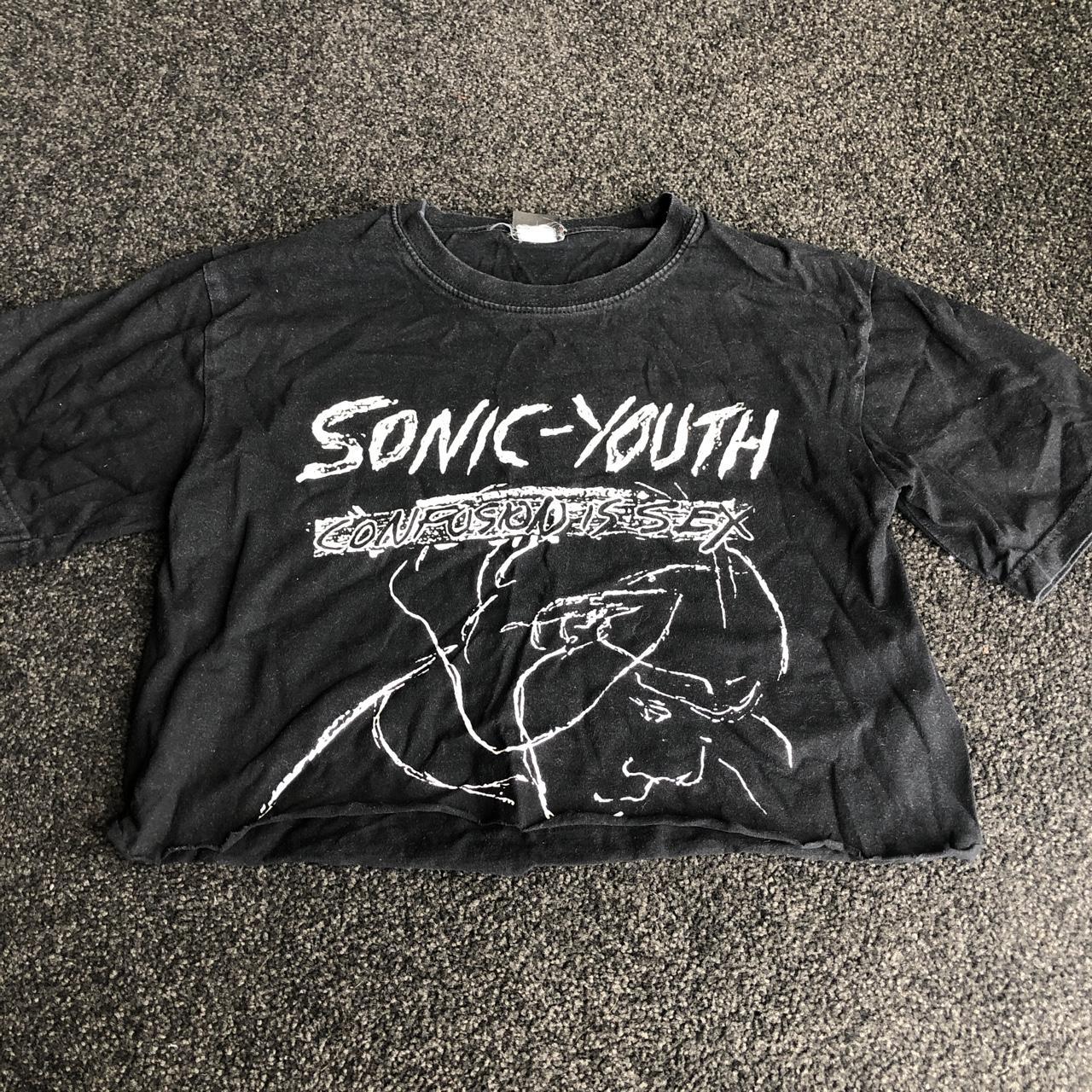 cropped sonic youth confusion is sex top! cropped... - Depop