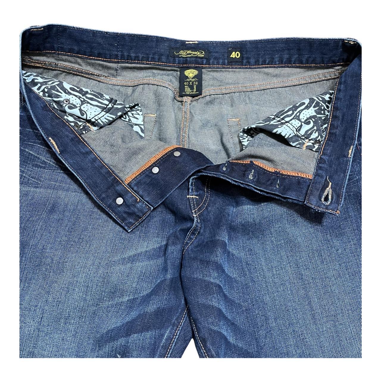 Ed Hardy Men’s Jeans Embroidered McQueen Pirate... - Depop