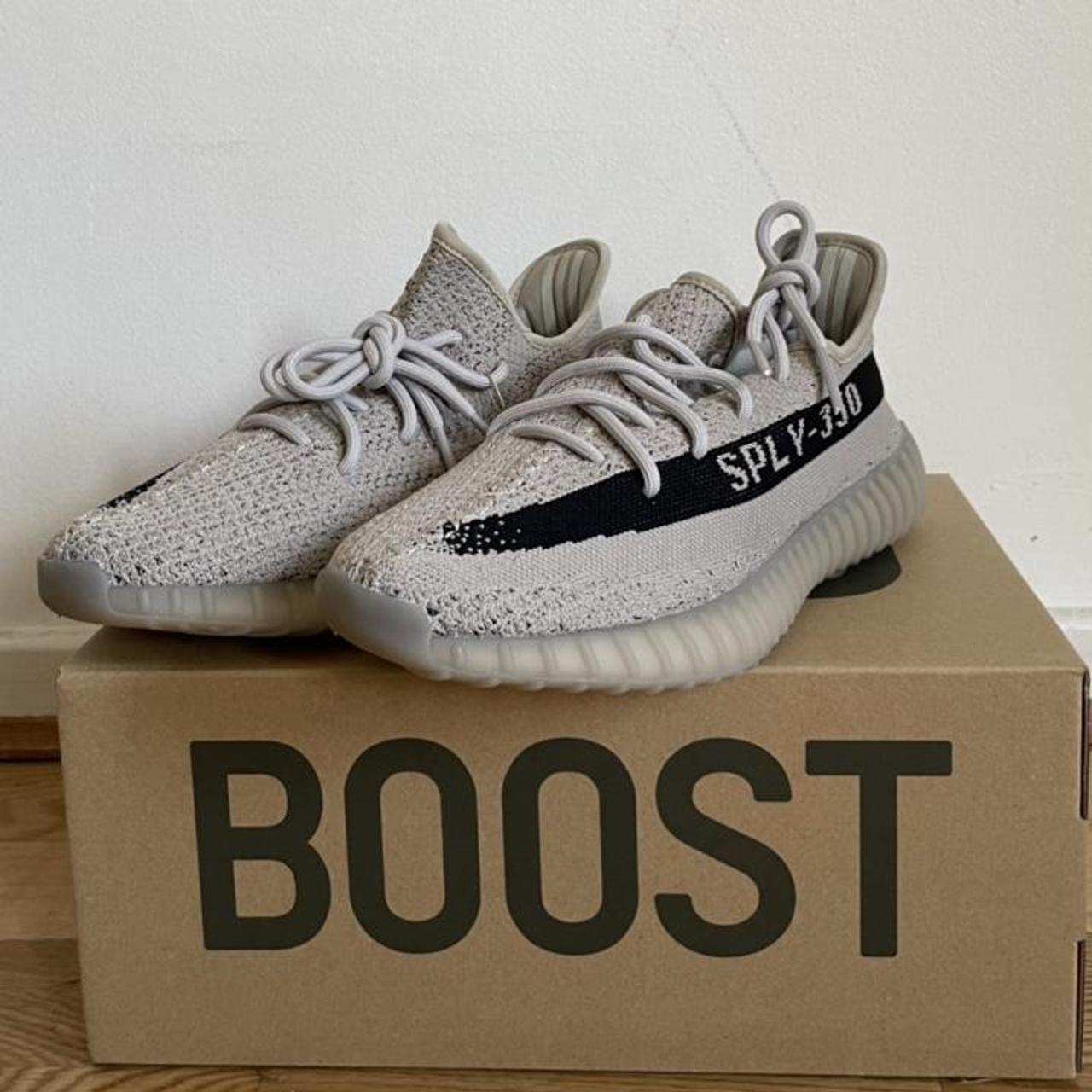 Yeezy Boost 350 V2 Slate #N#Boxed with dust bag #N#Size... - Depop