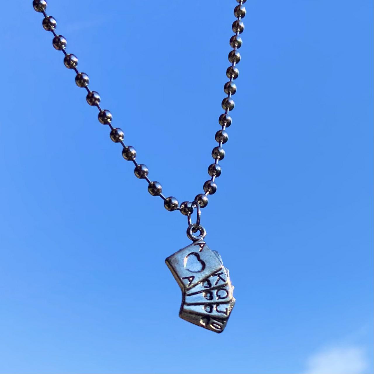 the deck of cards necklace ☁️ stainless steel ball... Depop