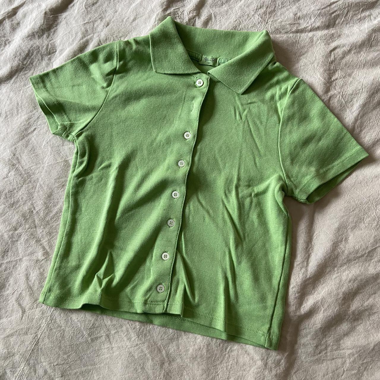 Brandy Melville grass green cropped top NWOT One... Depop