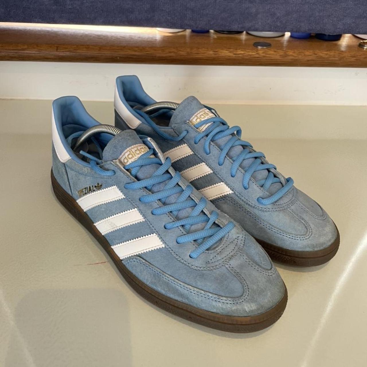 Adidas Spezials light blue Size 10 - Depop