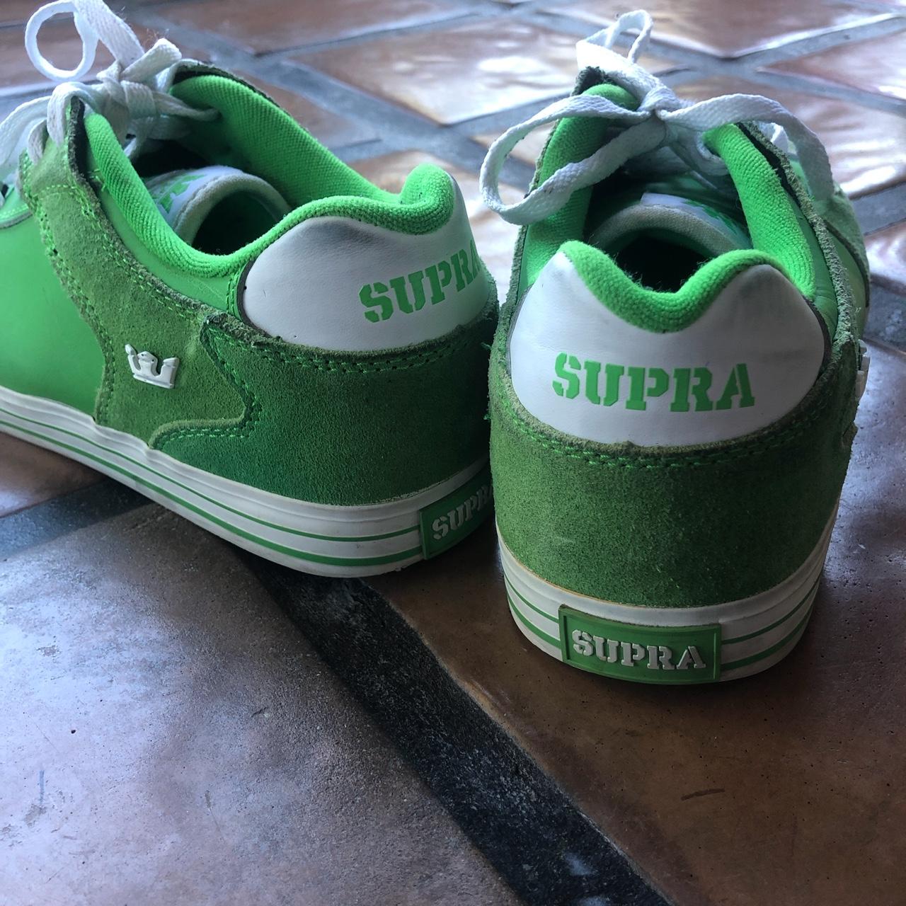 Neon green Supra men’s skate shoes,