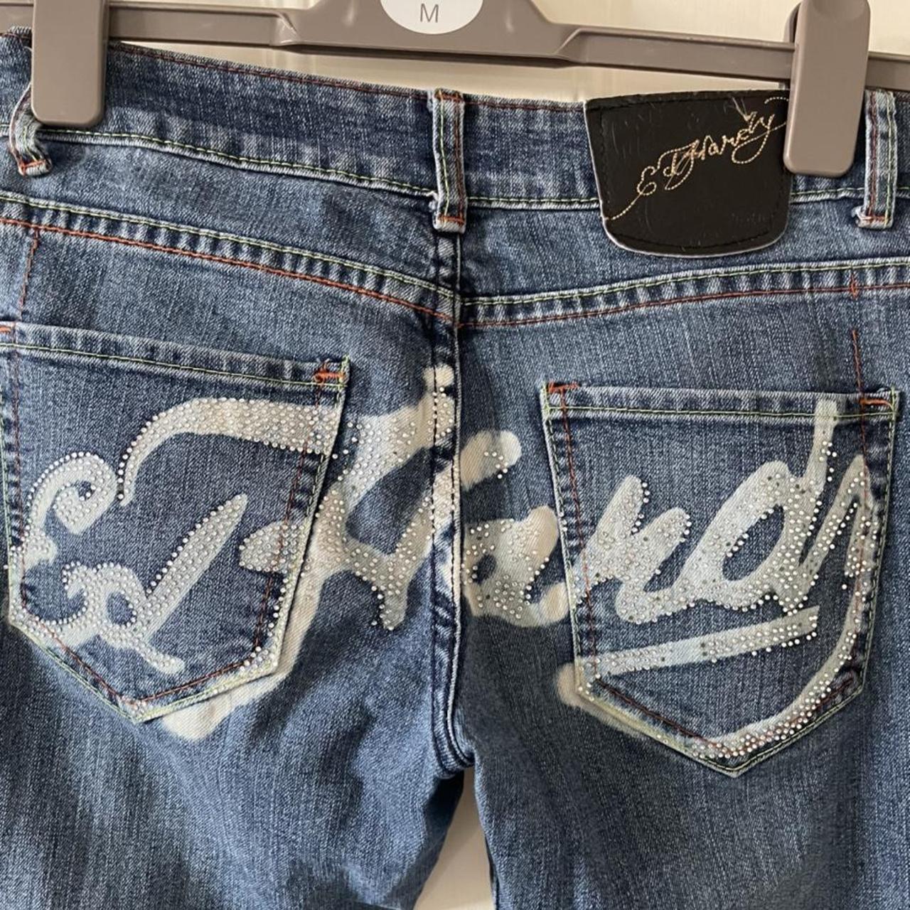 Vintage Ed Hardy Jeans w.28. Low waisted and... - Depop
