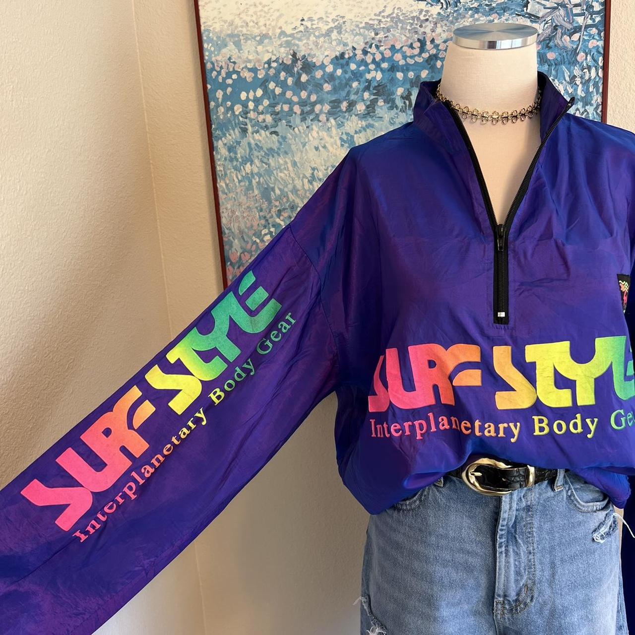 80 S 90 S Vintage Surf Style Windbreaker Pull Over Depop   P0 