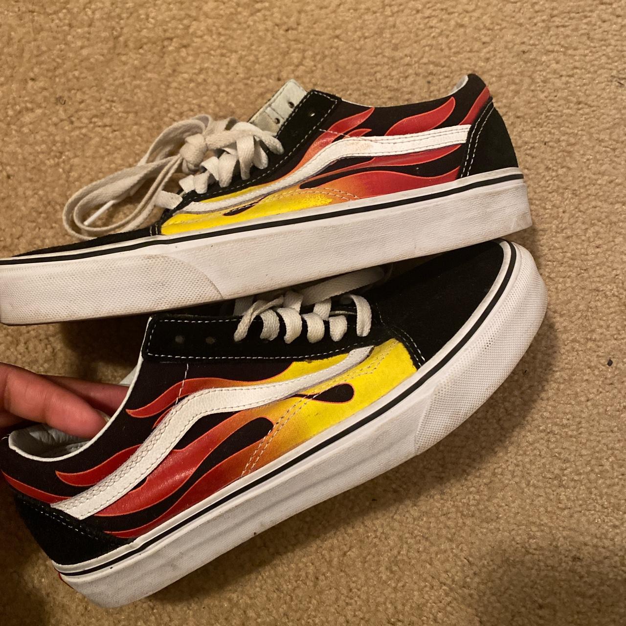 Flame vans Only worn twice Sz men 7- womens... - Depop