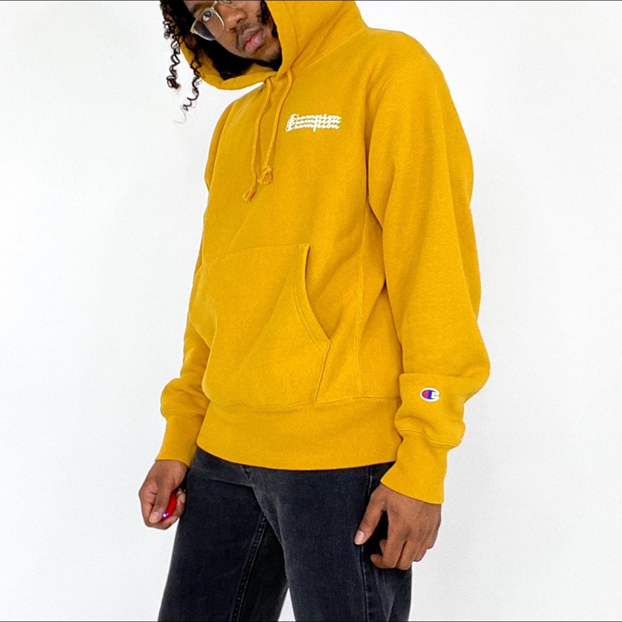 CHAMPION reverse weave Mustard Yellow Hoodie... Depop