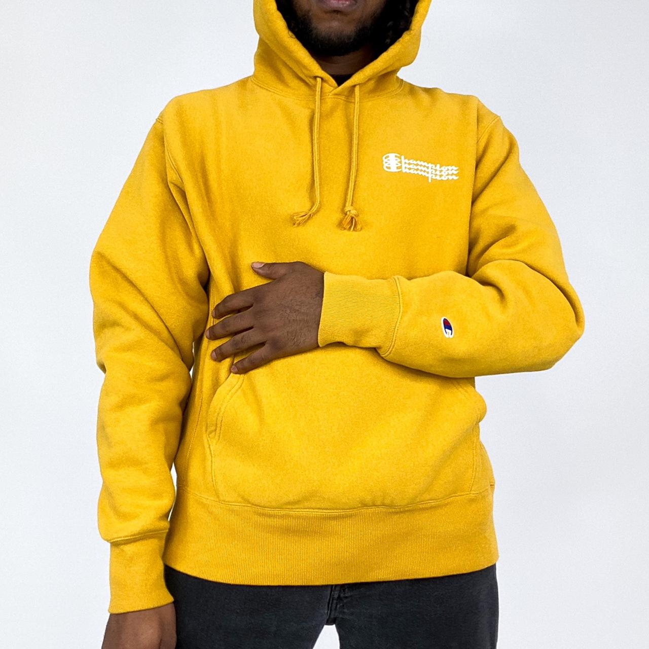 CHAMPION reverse weave Mustard Yellow Hoodie... Depop