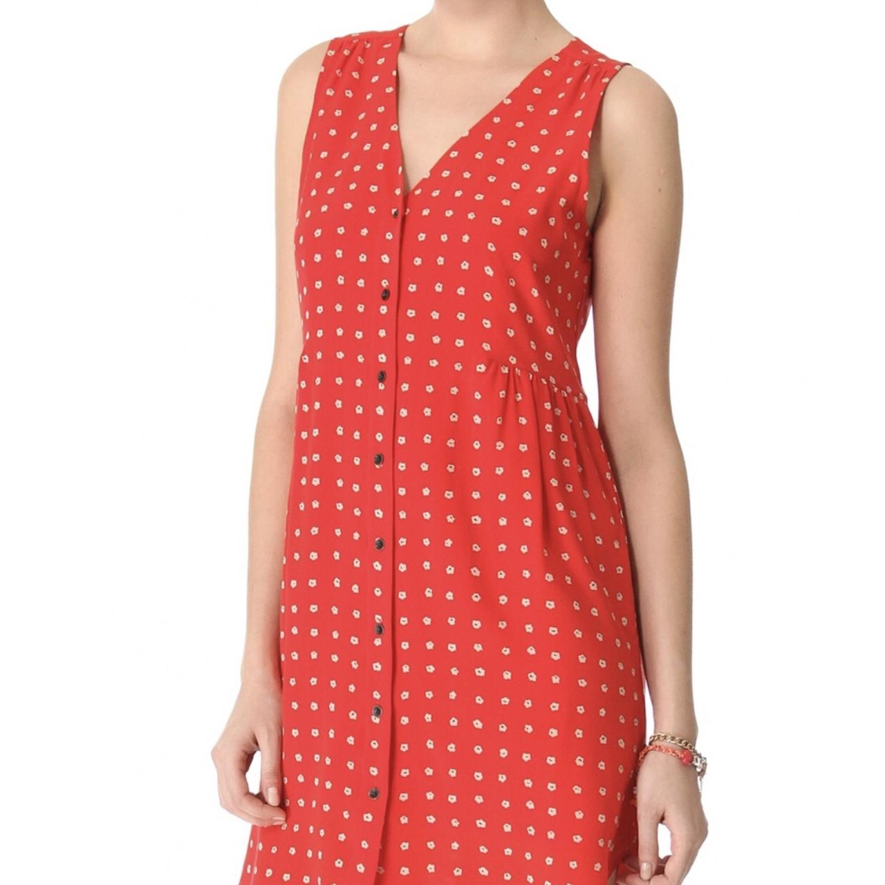 madewell red silk dress