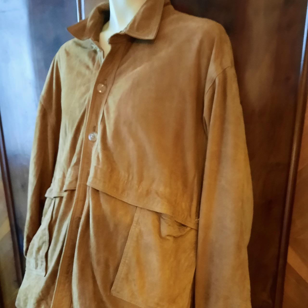 1980's Suede Jacket, Cognac Suede Jacket Sason... Depop
