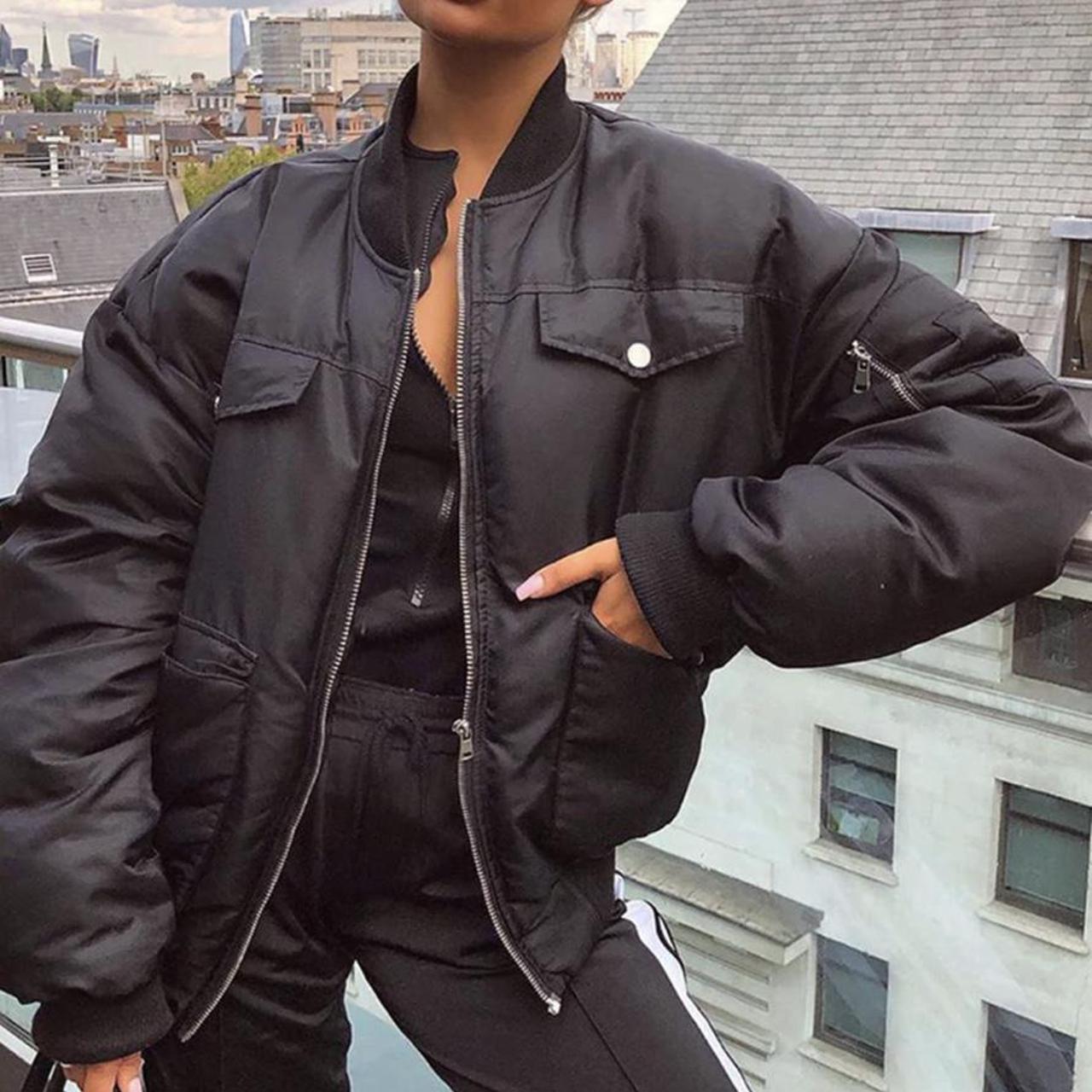 PLT oversized bomber jacket As seen on Molly Mae s. Depop