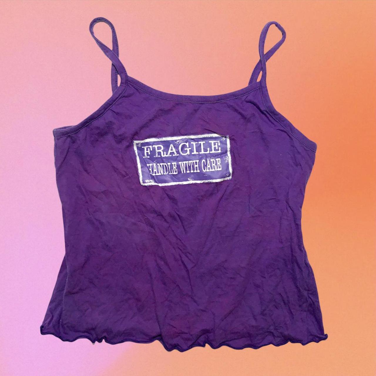 Strappy Purple Vest Top With Cheeky Motif And Depop