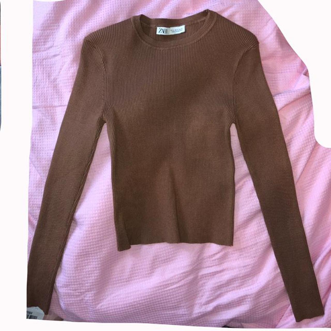 zara knit sweater with shoulder pads