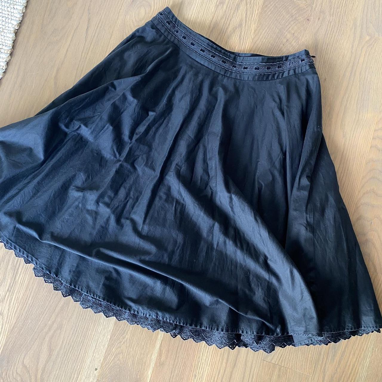 Anthropologie Women's Black Skirt | Depop