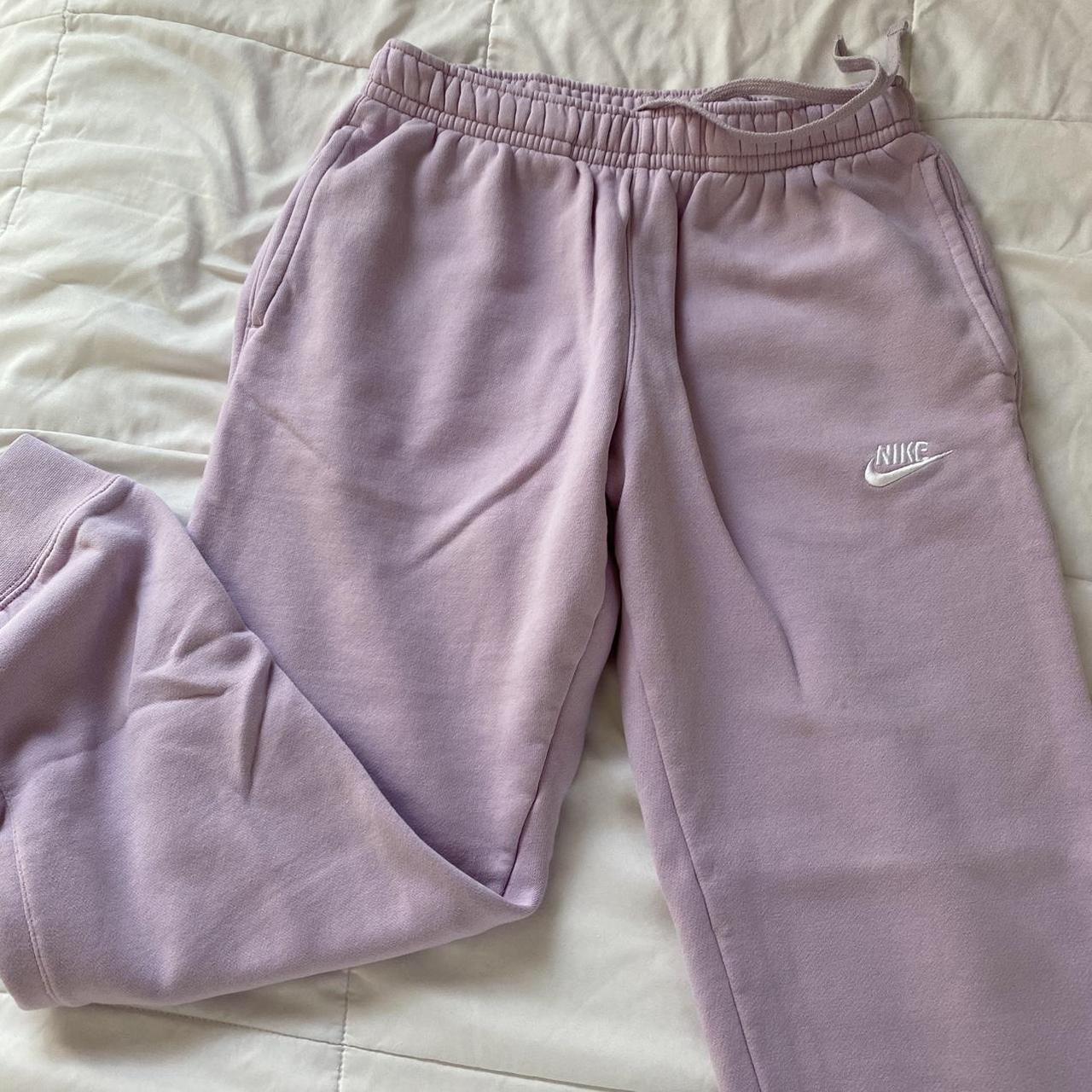 lavender purple nike sweatpants !! -so comfy and... - Depop