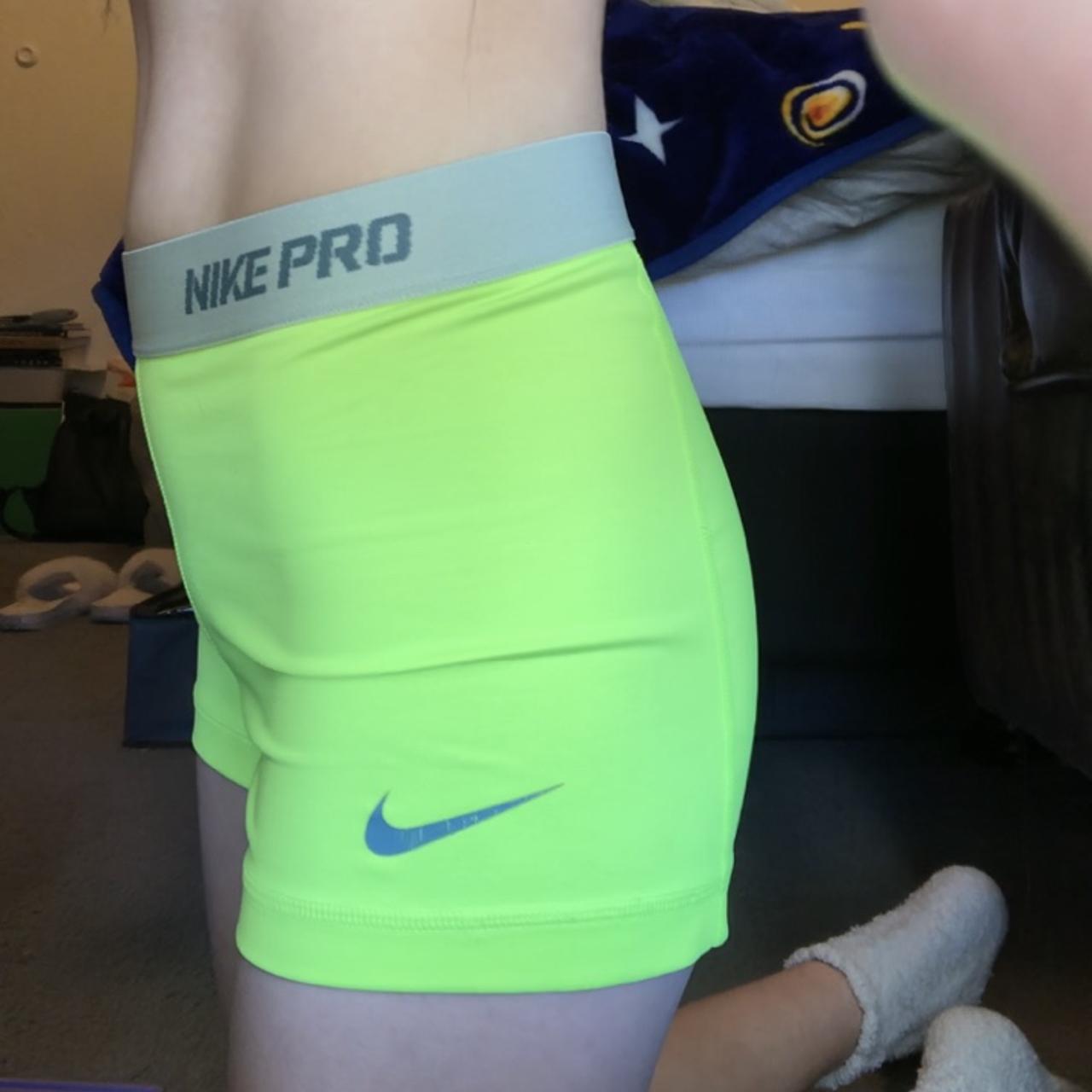 Nike Pro Spandex Neon Yellow Hardly Worn Size Small Depop 0310