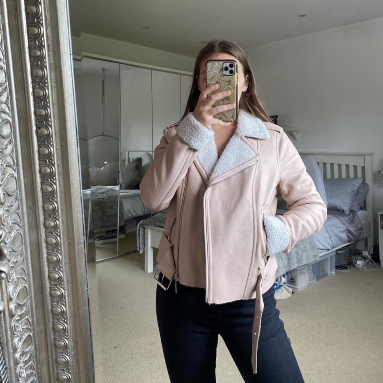 Lipsy Pink Biker Jacket Michelle Keegan Depop