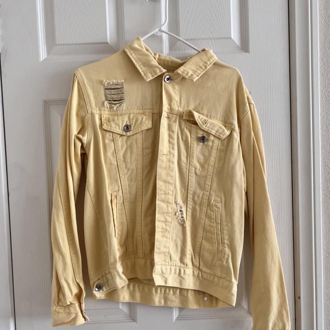 Yellow Jean Jacket (pre distressed) Forever 21 - Depop