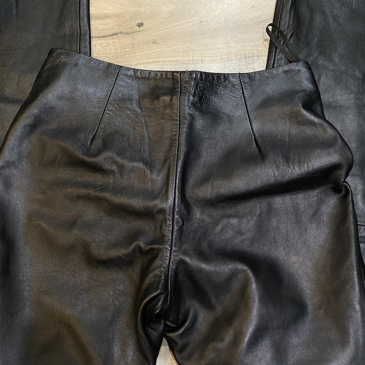 vintage leather pants! from banana republic. 100%... - Depop