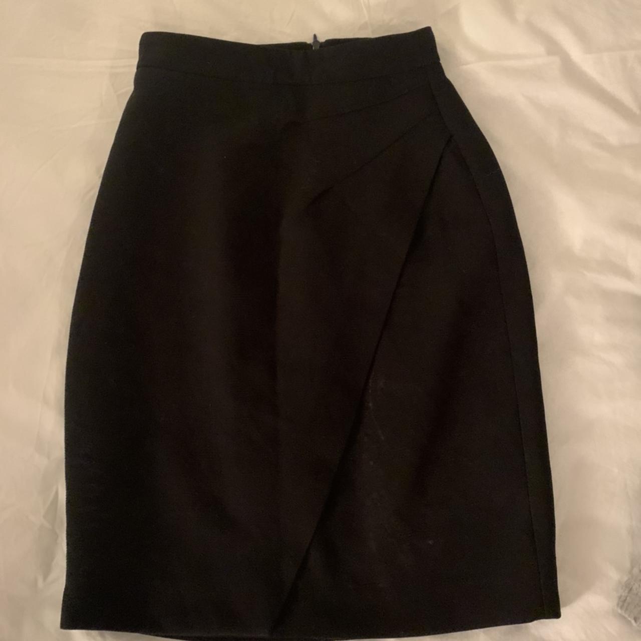 LK Bennet black pencil skirt wrap look effect Size... - Depop