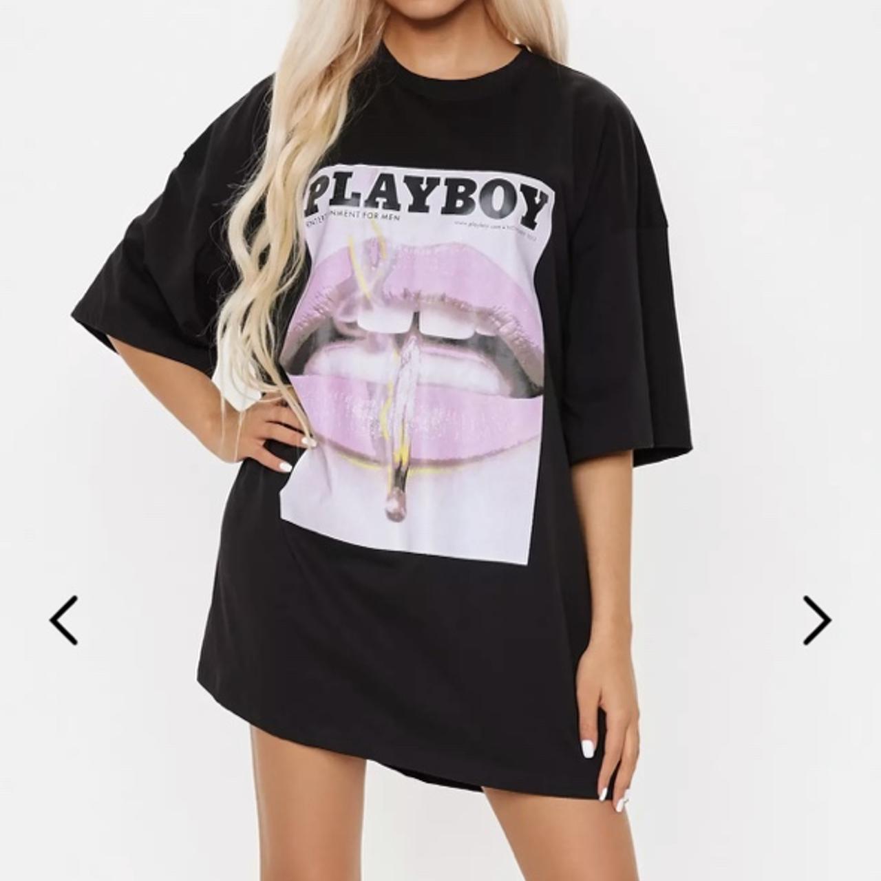 Playboy x missguided t shirt dress hotsell