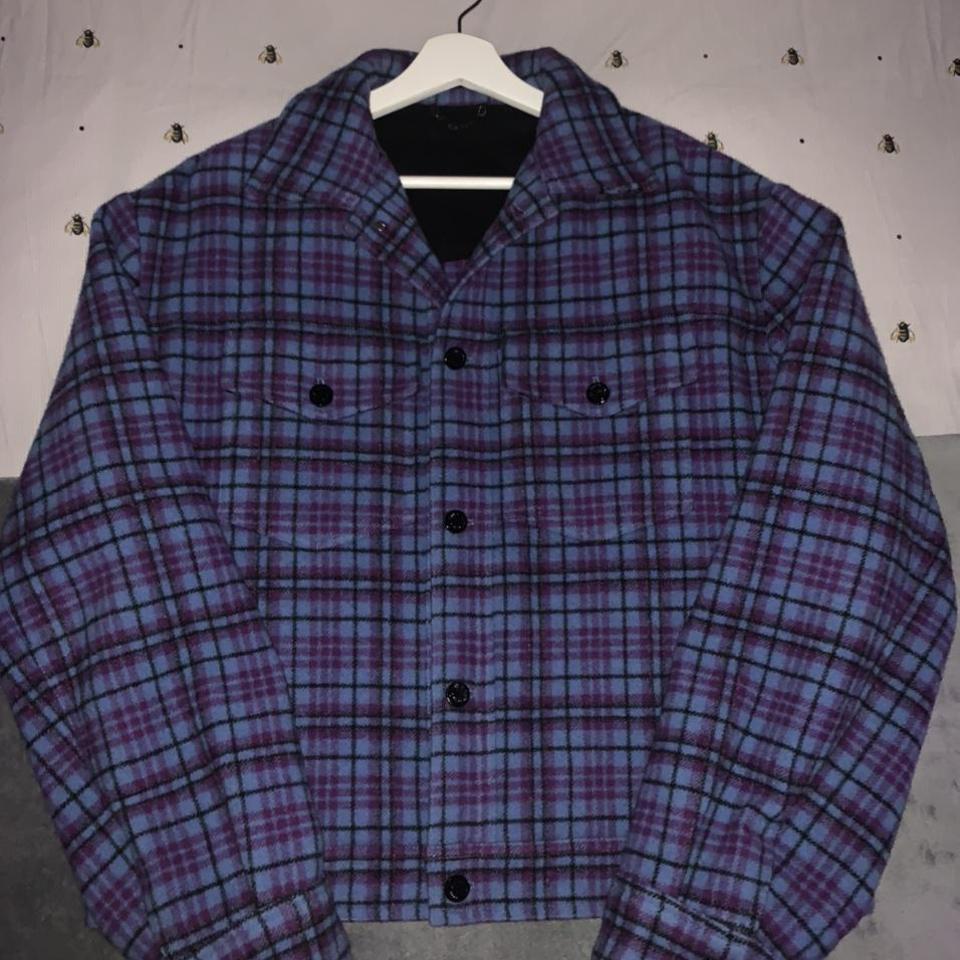 Louis Vuitton Men's Cropped Flannel Blouson Trucker Jacket Wool