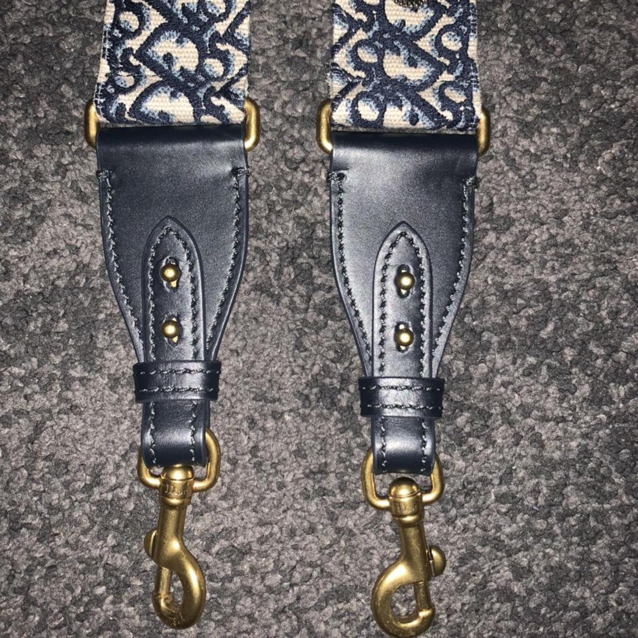 Shoulder Strap with Ring Blue Dior Oblique Embroidery