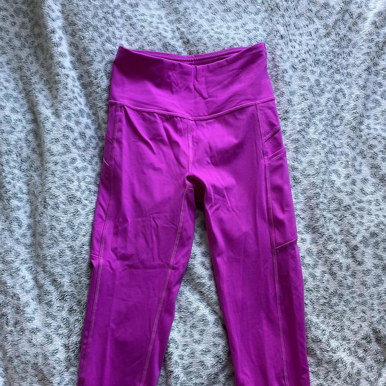 Hot pink gym leggings worn once really soft and... - Depop