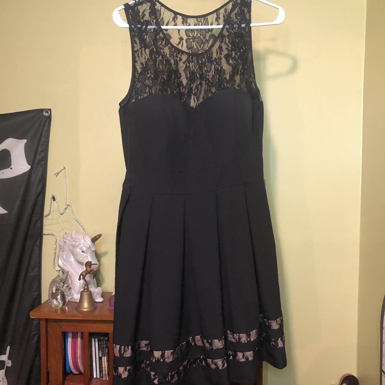 Black lace Guess dress size 8. Worn twice, just... Depop