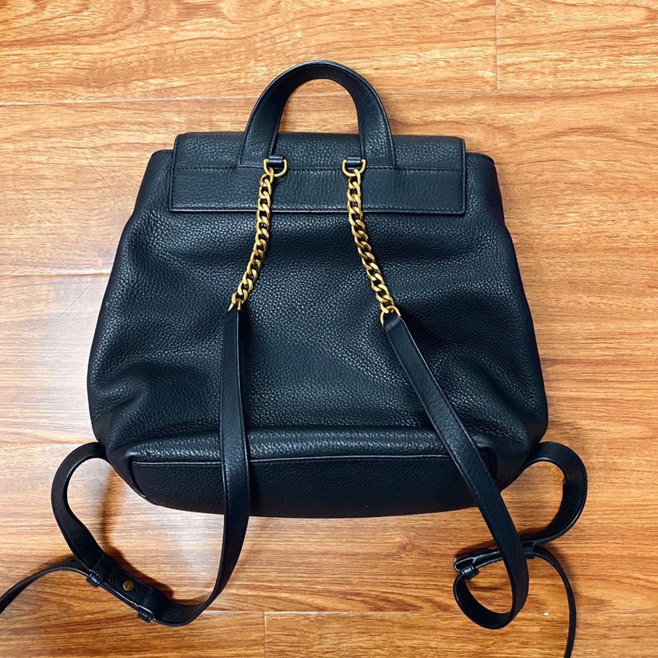 Authentic Tory Burch black leather backpack. 10x13 - Depop