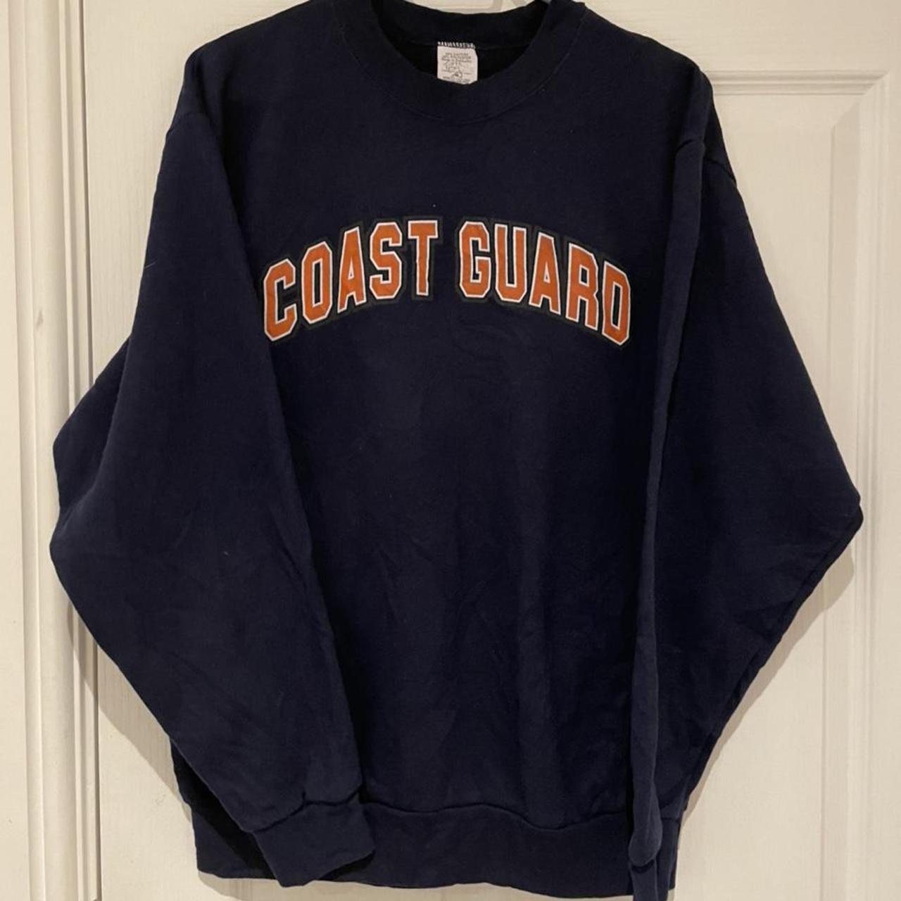 Vintage American Navy Coast Guard Printed Spellout... - Depop