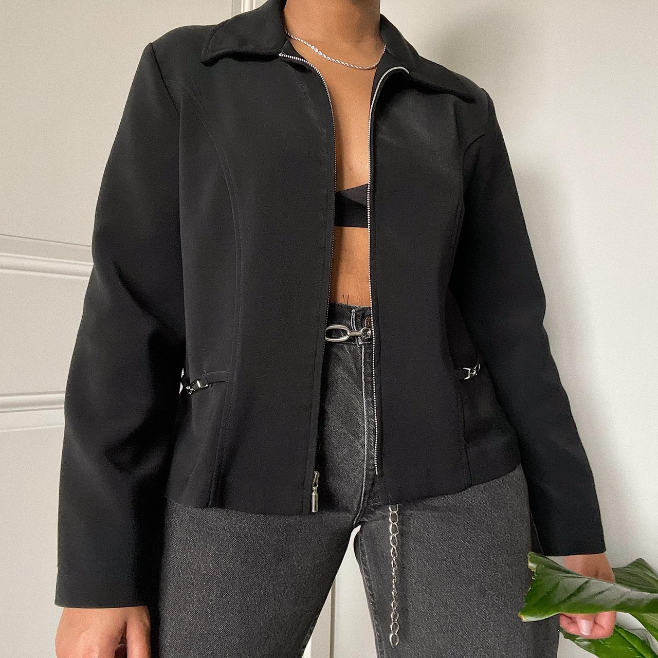 Black Vintage Tailored Jacket Black jacket, with... - Depop