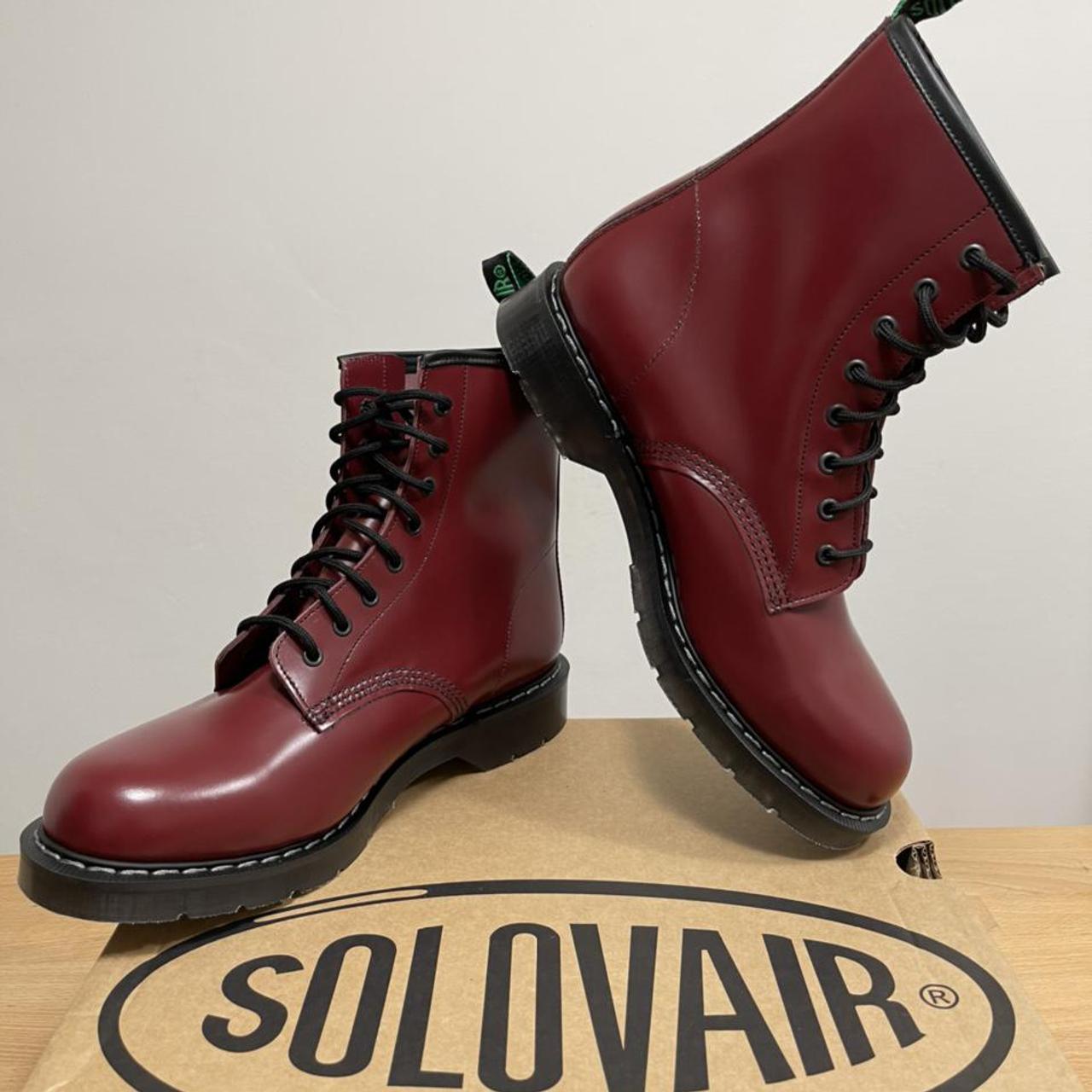 solovair oxblood 8 eye derby boot