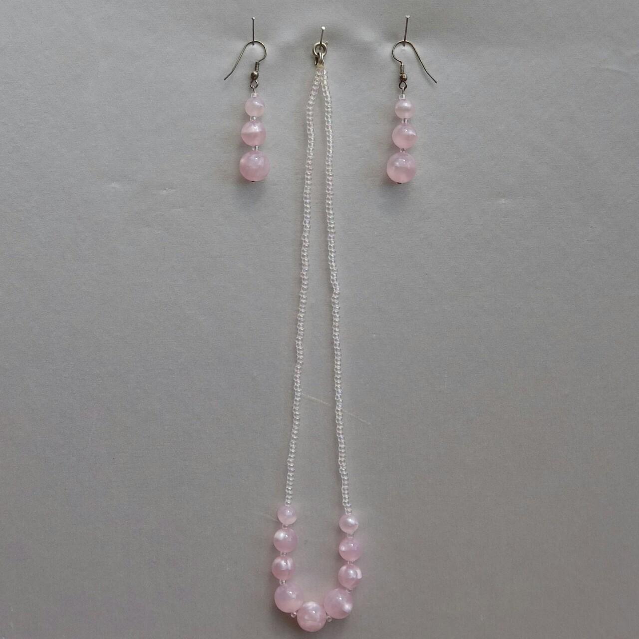 Mary Jane ☆ Home made pink beaded necklace and... - Depop