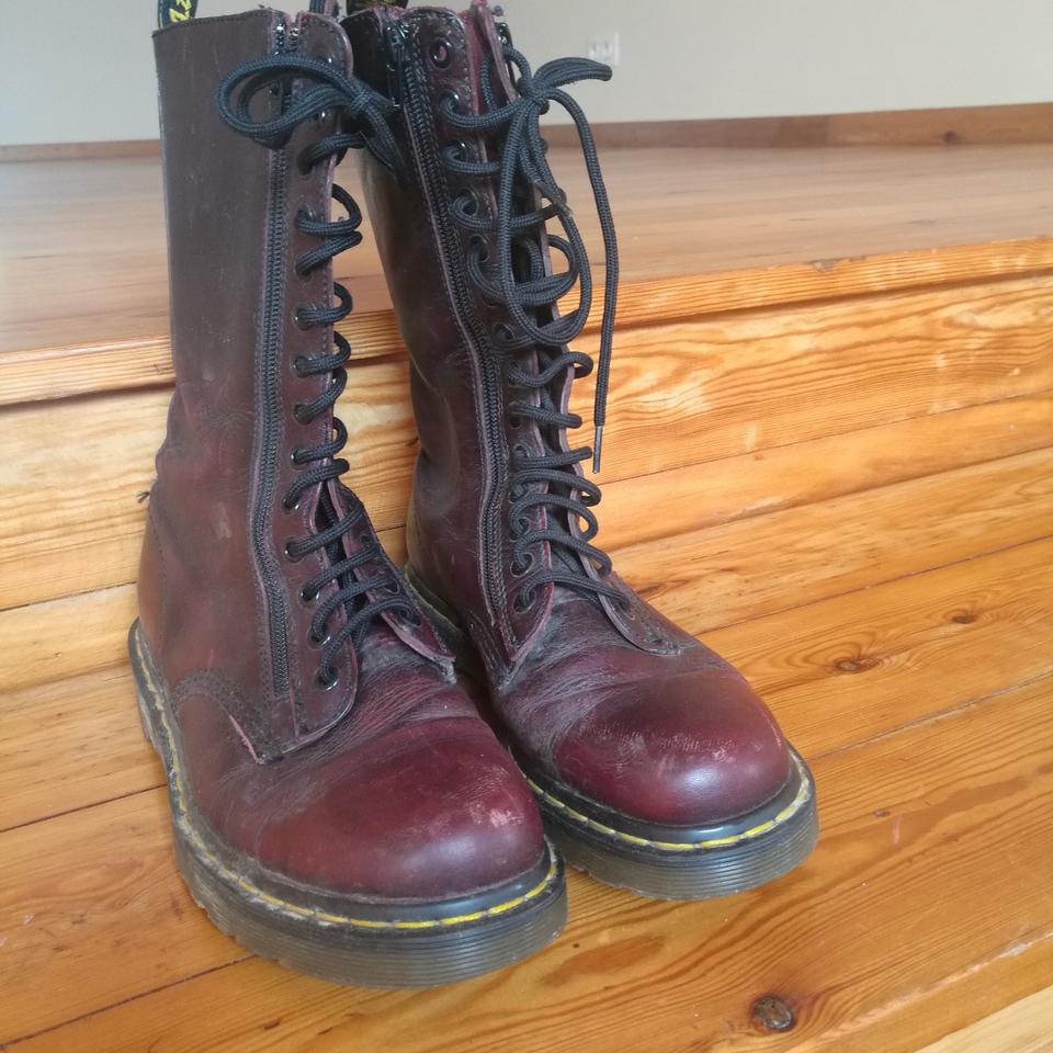 DR MARTENS 14 holes real leather boots Oxblood Depop