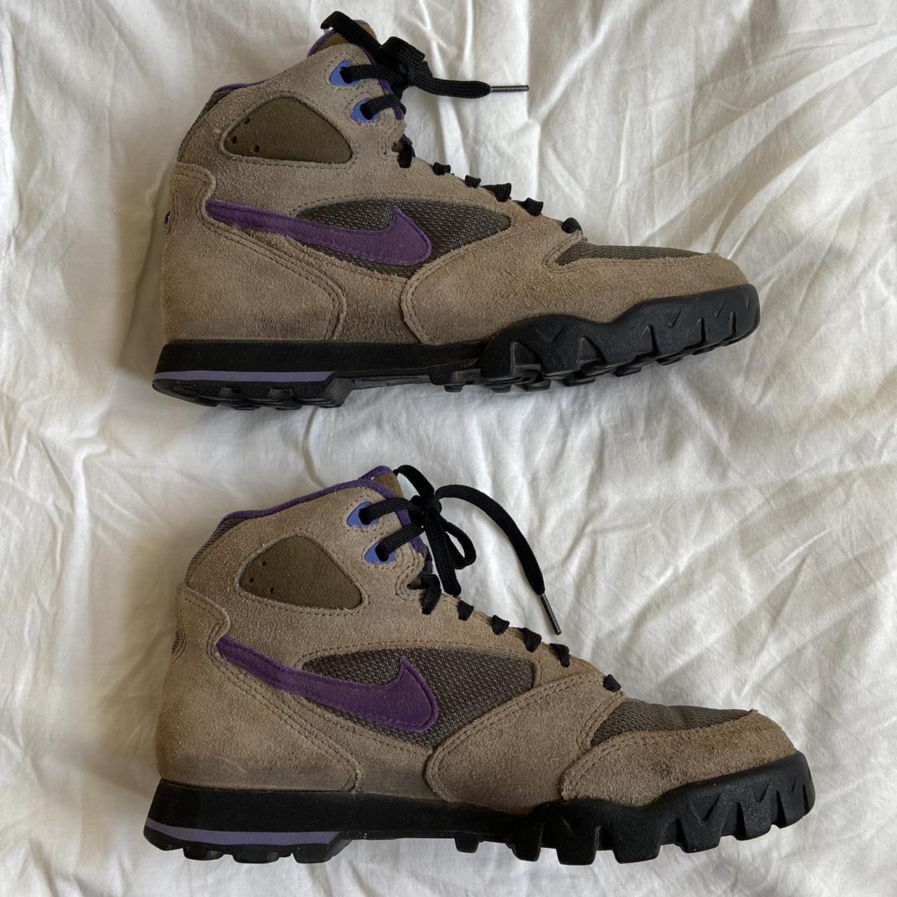 90s Nike Caldera ACG Hiking Boots Sneakers Purple - Depop