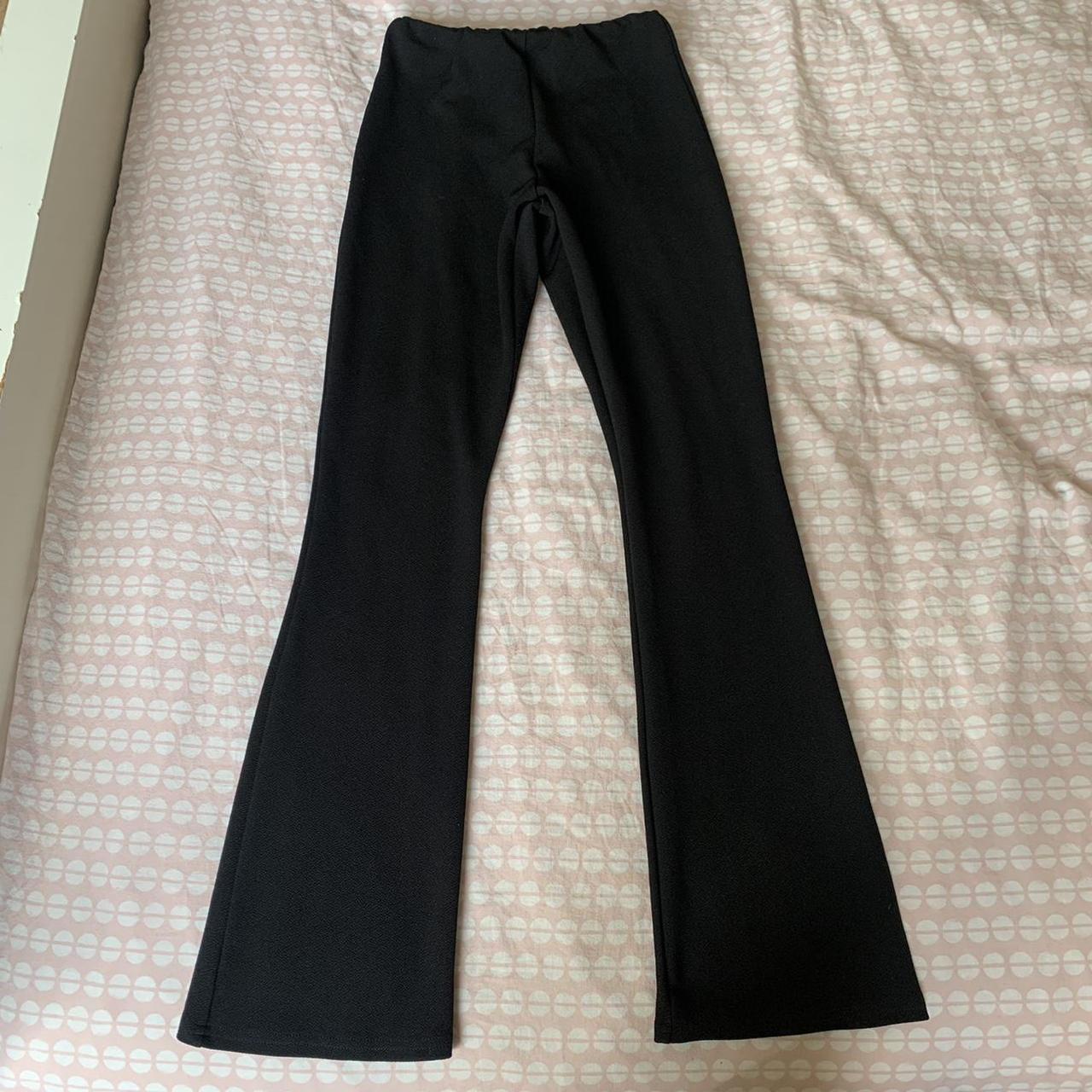 Primark black flare trousers, UK size 6. Would best... - Depop